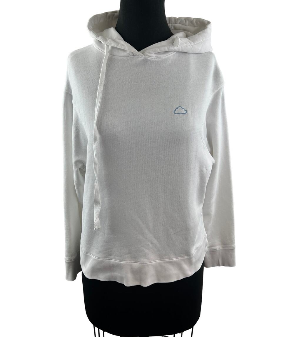 FRAME Cloud White Pullover Sweatshirt Hoodie Long Sleeve Organic Cotton Size XXS
